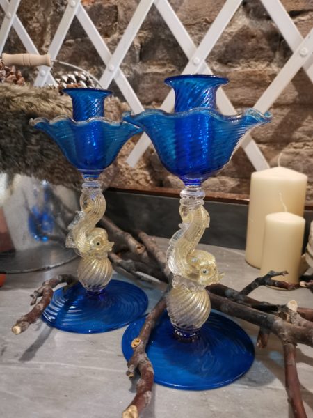 murano glass candlestick