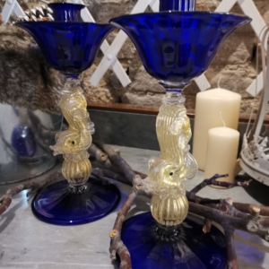 COPPIA CANDELIERI MURANO-VETRO ARTISTICO