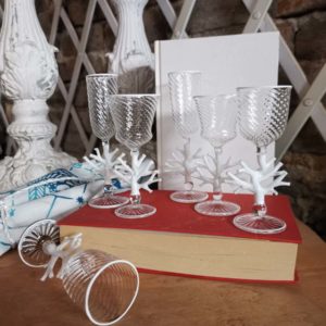 Set of 6 Murano liqueur glasses – Corals